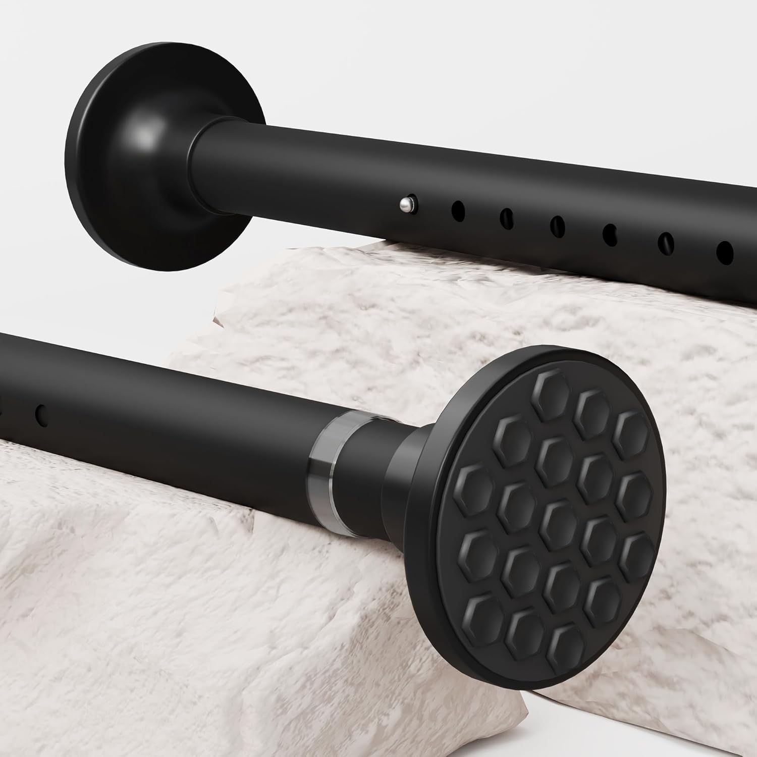 Massive Discounts Black Stainless Steel Extendable Shower Curtain Rod