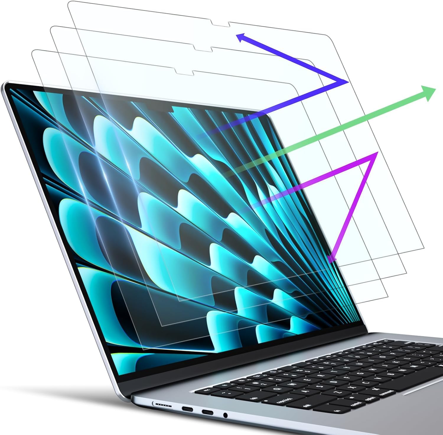 PYS 3-Pack Anti Blue Light Screen Protector for MacBook Air 15.3 – Matte
