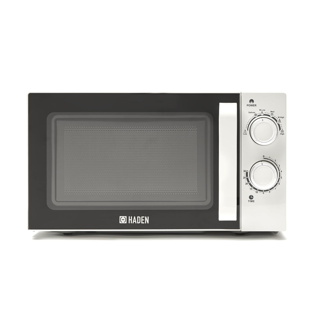 Haden 20L White Microwave – 800W Compact Countertop Manual Oven