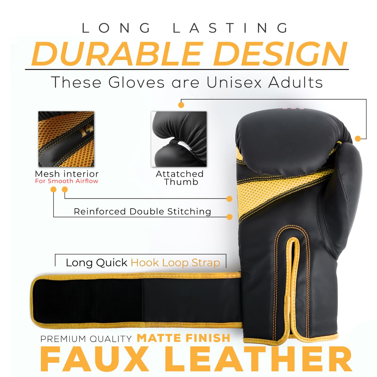 EVO Fitness Matte Black Boxing Gloves and Pads Set | Faux Leather MMA Gear