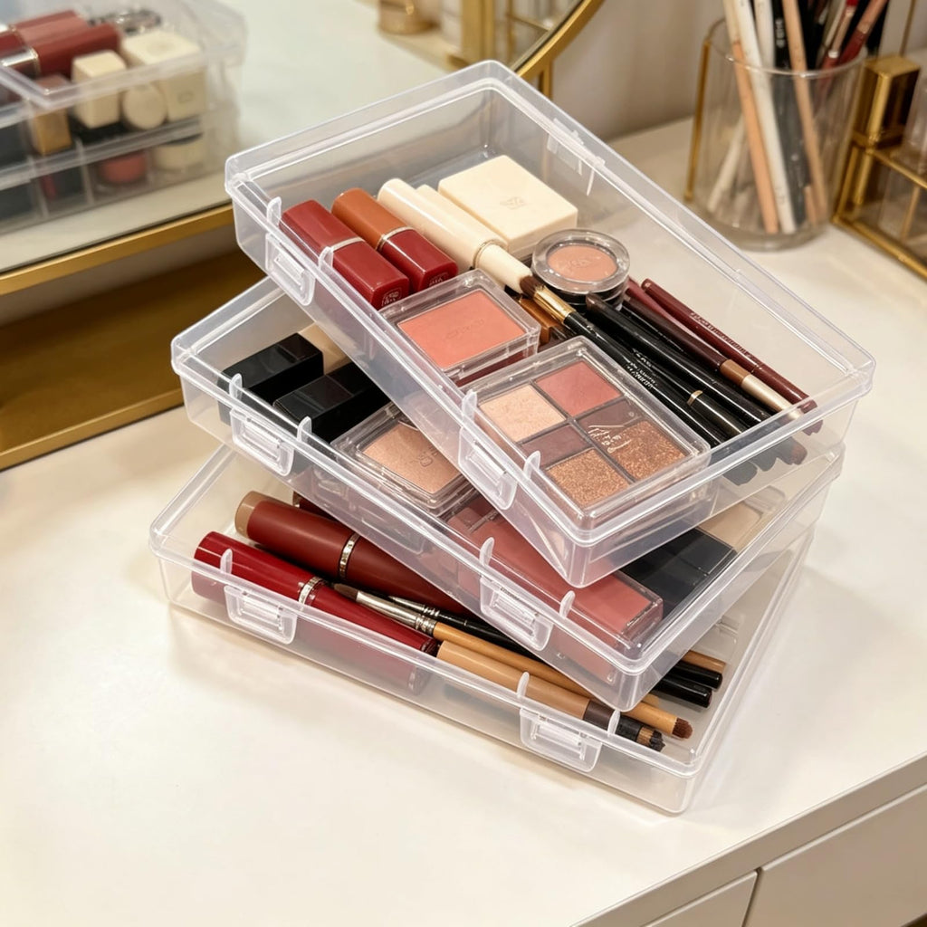 Goodma 6 Pieces Rectangular Empty Mini Clear Plastic Organizer Box - image 4