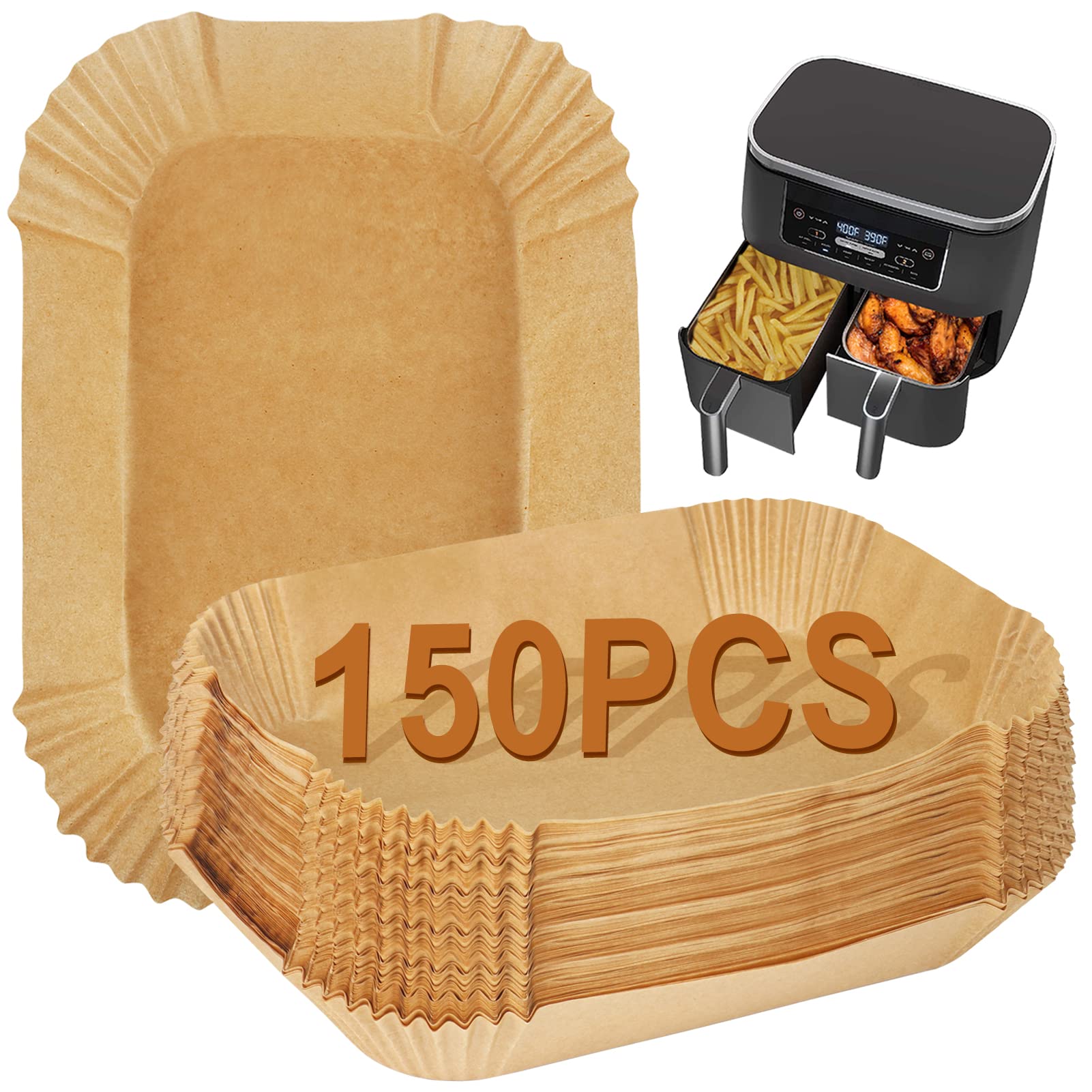 YQL Air Fryer Liners for Ninja Dual | 150PCS Disposable Parchment Paper
