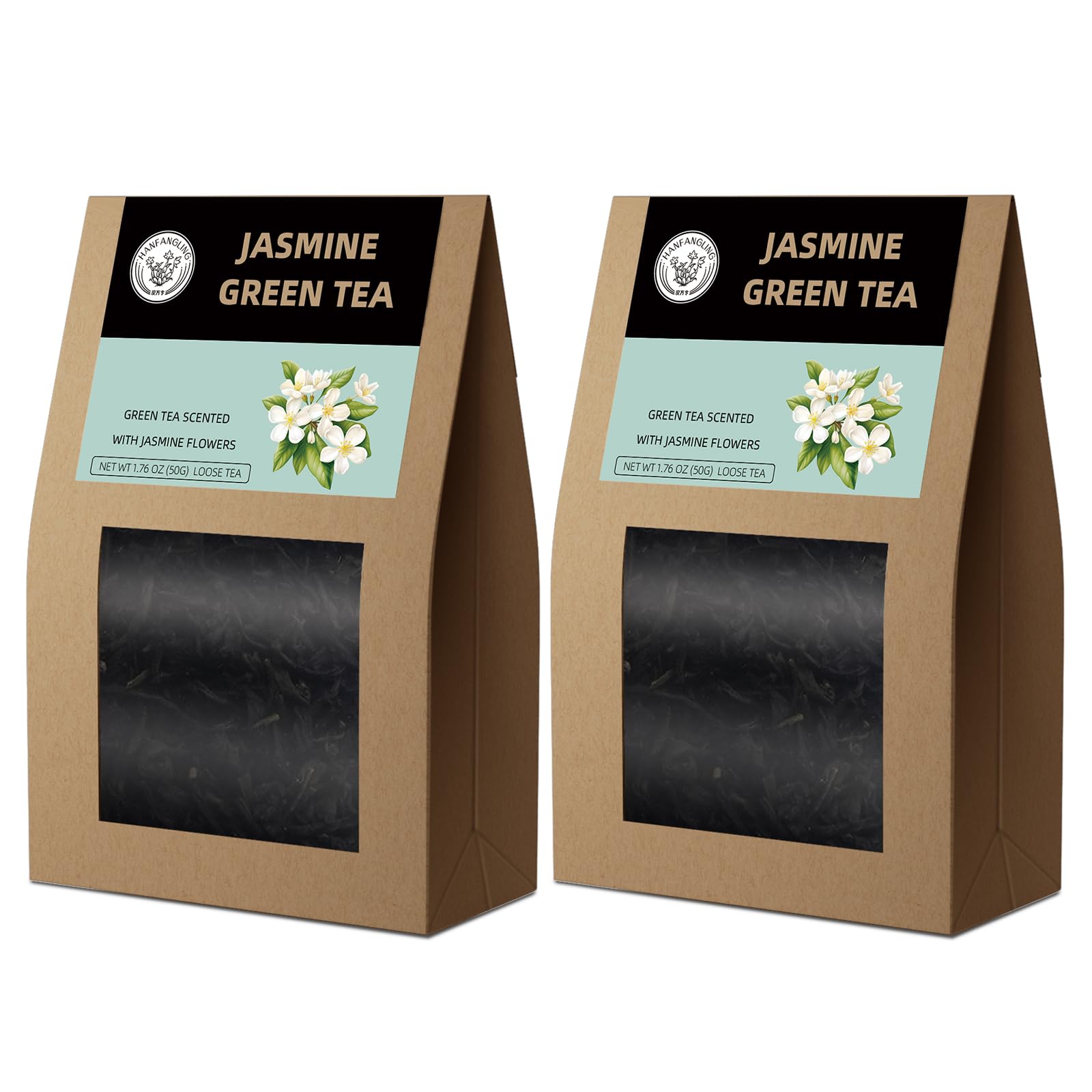 HANFANGLING Jasmine Green Tea | Natural Loose Leaf Tea - 2 Pack