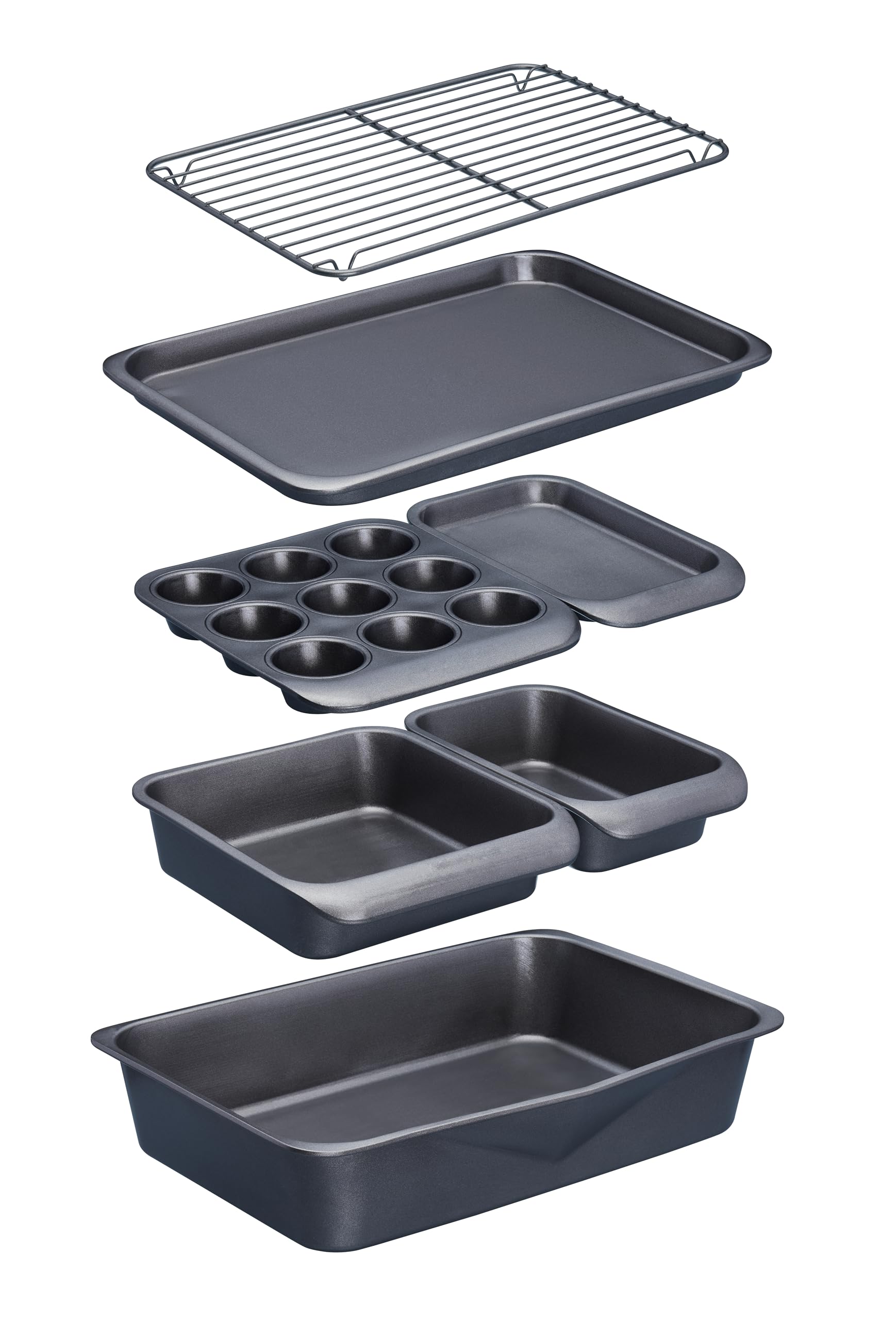 MasterClass 7-Piece Non-Stick Bakeware Set – Space-Saving Carbon Steel