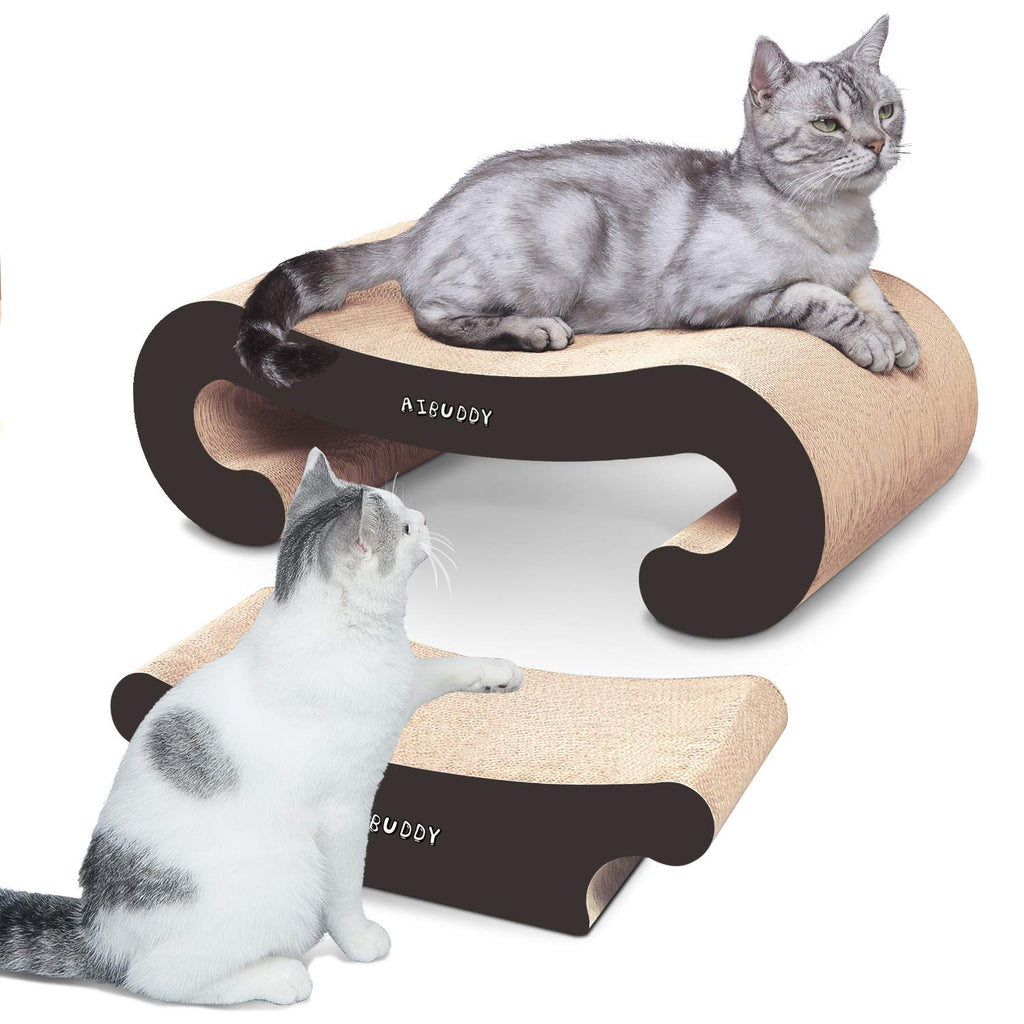 Aibuddy 2-in-1 Cat Scratcher Lounge | Durable Cardboard Bed & Toy