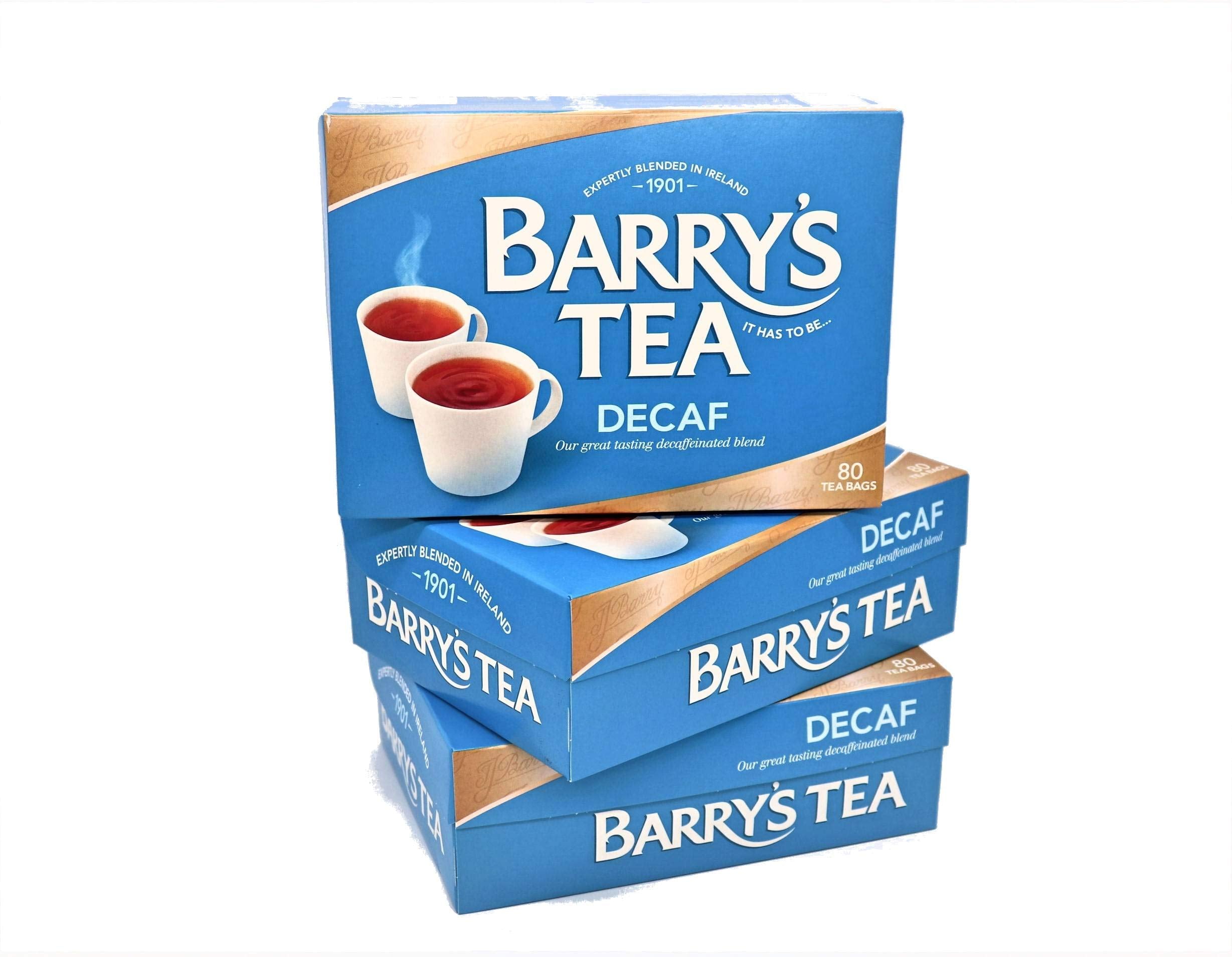 Barry's Tea Decaf Black Tea – 80 Biodegradable Bags (3 Pack Bundle)