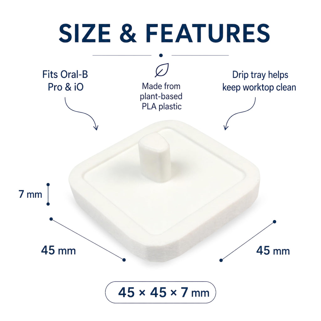 Electric Toothbrush Holder Stand Compatible with Oral-B – Single Matte Ivory White, Single