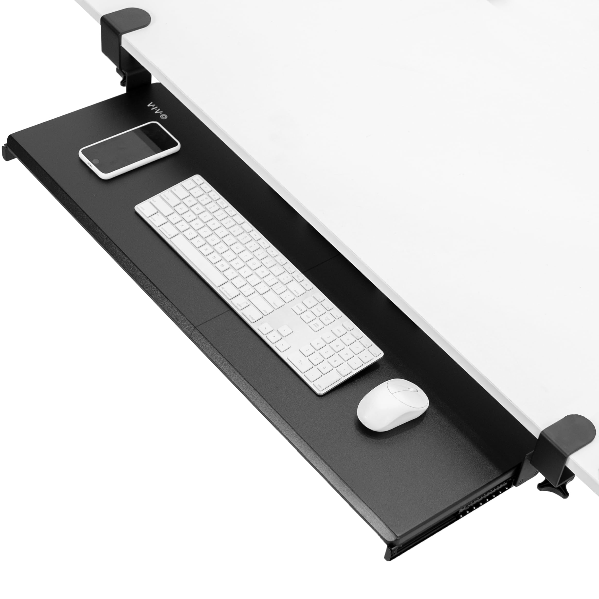 VIVO Extra Long Under Desk Keyboard Tray | 86cm Clamp-On Slide-Out Mount