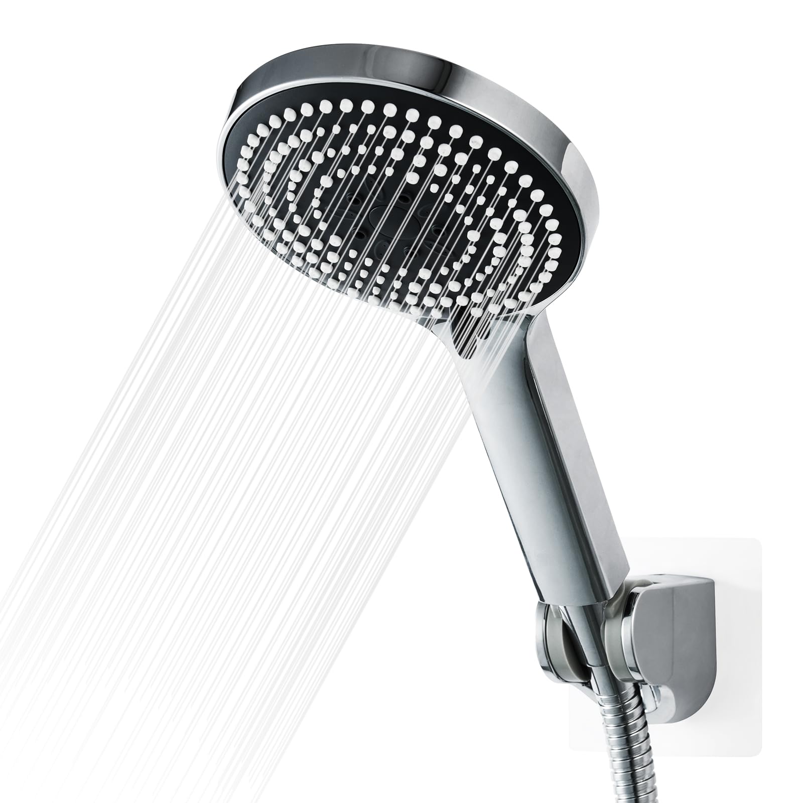 OFFO Handheld Shower Head and Hose Set | 6 Modes High Pressure Chrome