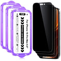 Ksleri iPhone 16 Pro Max Privacy Screen Protector - 3 Pack Tempered Glass