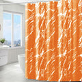 Jolof Store Orange Marble Shower Curtain | Waterproof Polyester with Hooks