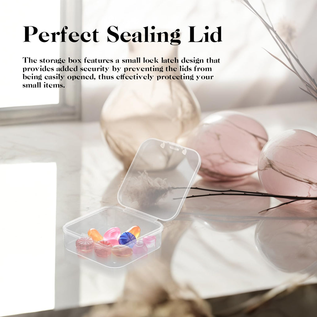 20Pcs Small Clear Plastic Storage Box, Transparent Square Bead Organiser - image 5