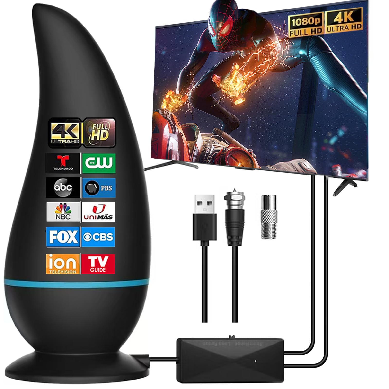 Jolof Store Indoor TV Aerial – 4K Freeview Antenna with Signal Booster