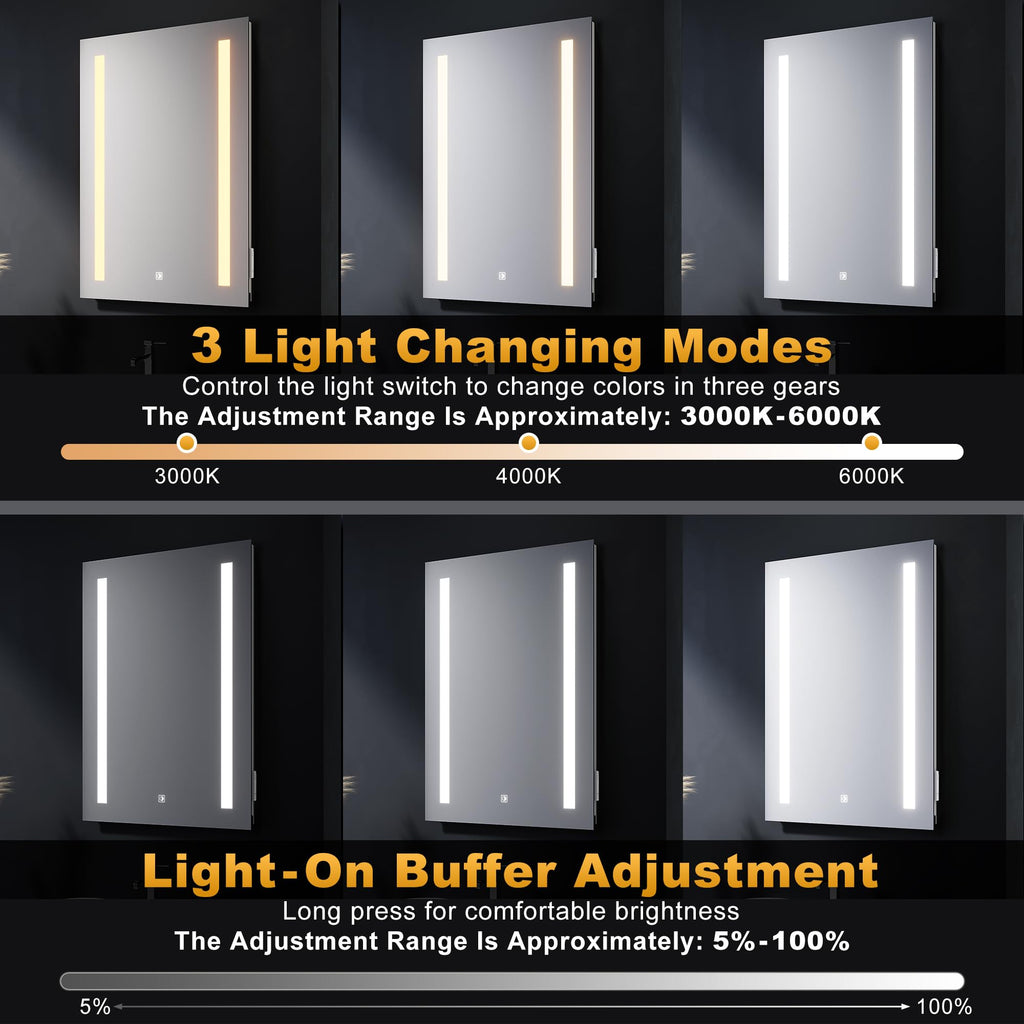 LED Bathroom Mirror with Shaver Socket & Demister Pad