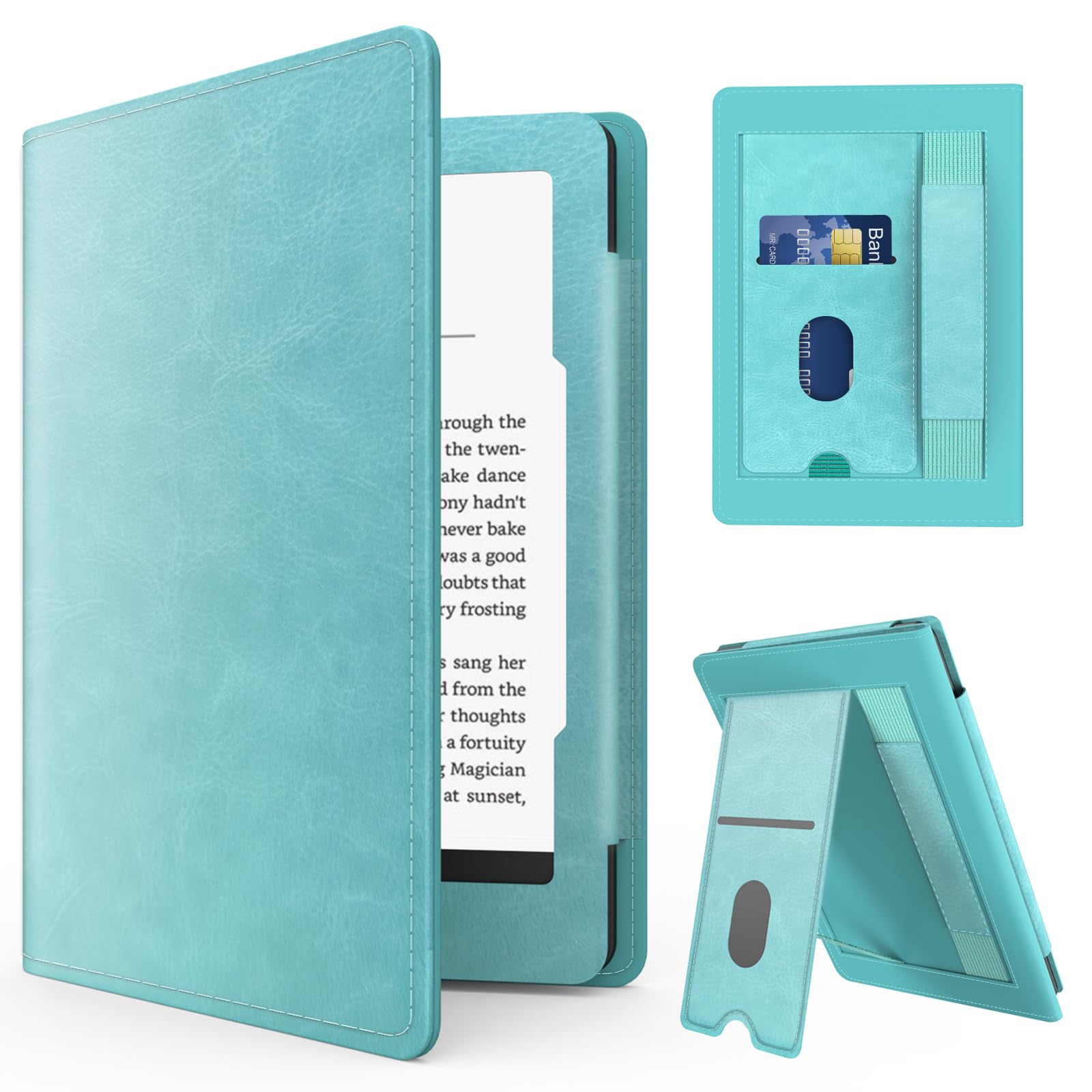 MMK Kindle 11th Gen Case – PU Leather Smart Cover with Hand Strap