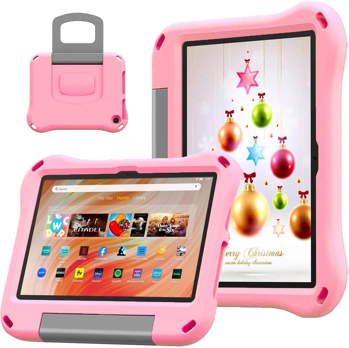 DJ&RPPQ 10 inch Kids Tablet Case | Shockproof Handle Stand Cover