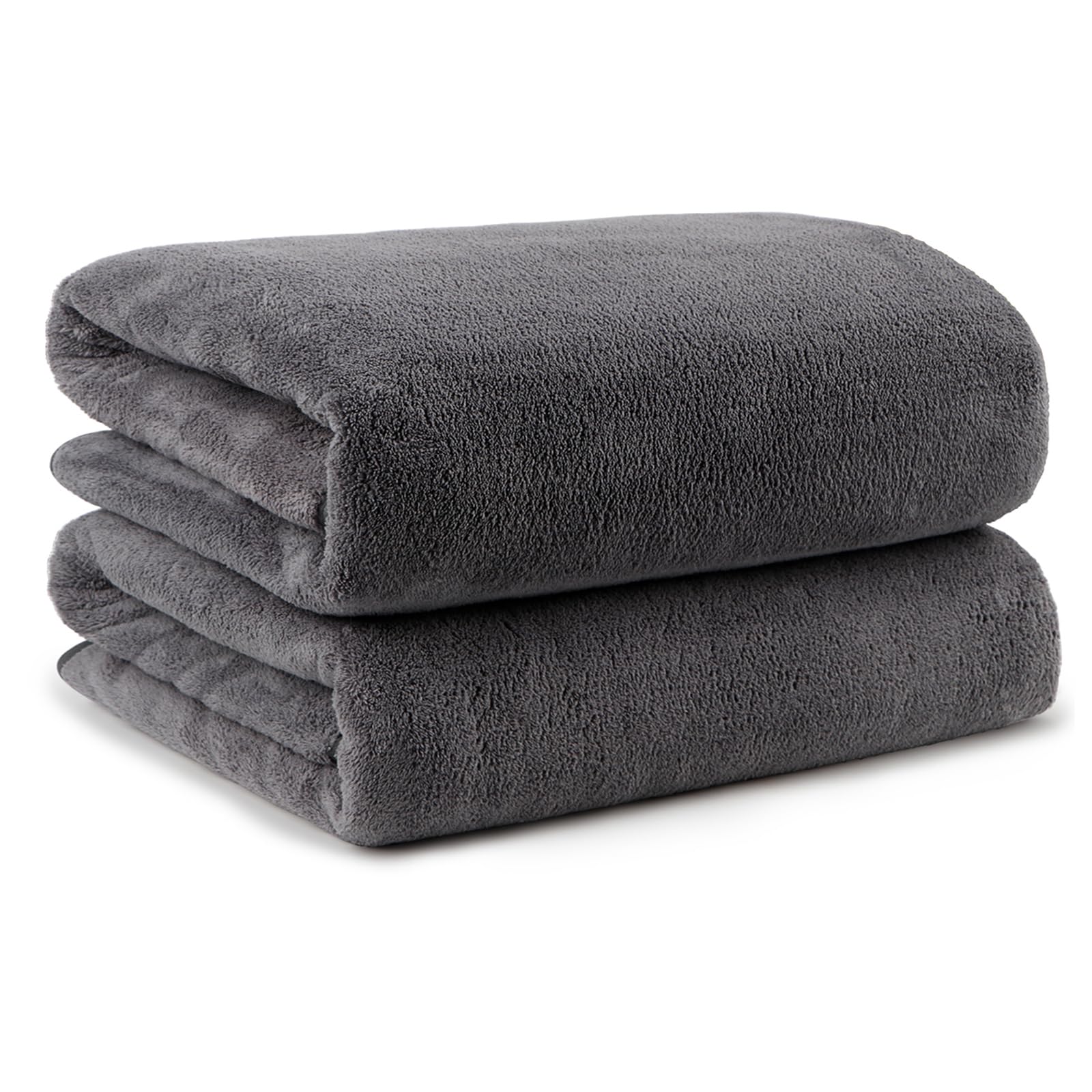 Orighty Microfibre Bath Towels – 2 Pack Quick-Dry Soft Body Towels, Grey