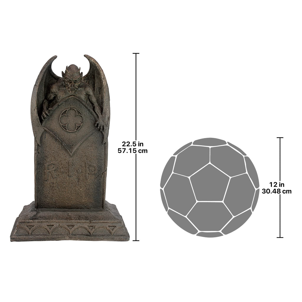 Design Toscano Vampire Demon Halloween Tombstone – Gothic Garden Statue