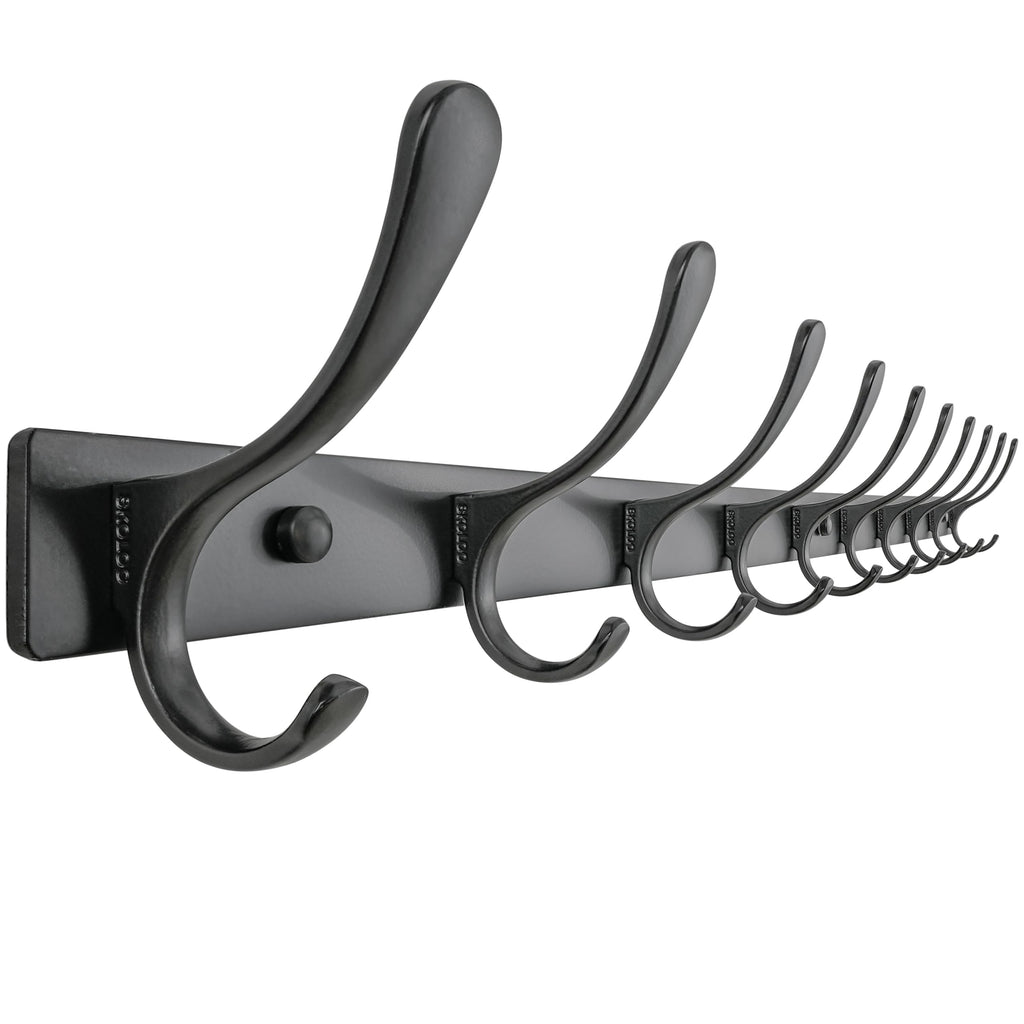 SKOLOO Coat Rack Wall Mounted - 10 Hooks, Heavy Duty, Stainless Steel, Metal Wall Coat Hanger, Sturdy Wall Hooks for Hanging Coat, Jacket, Clothes - image 1