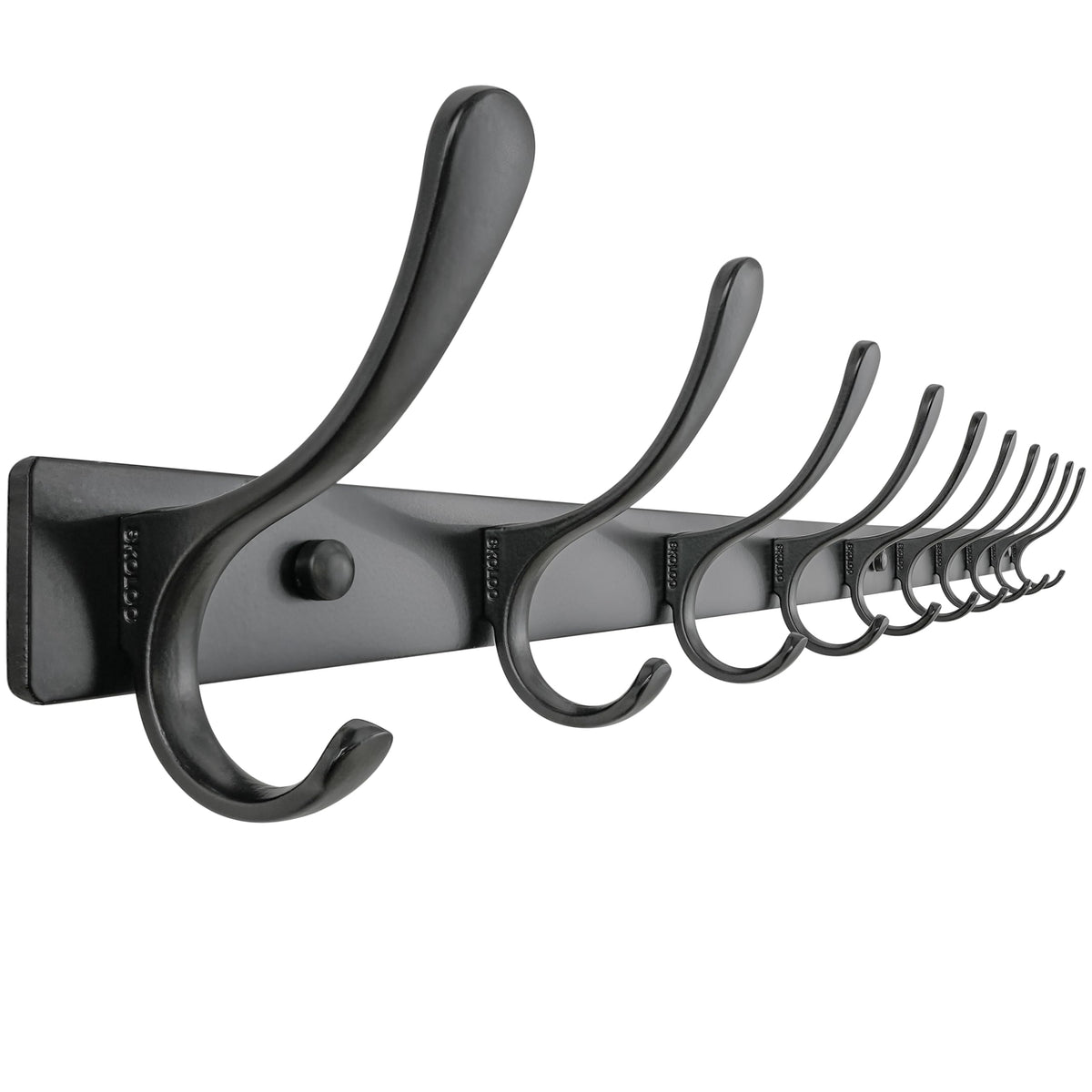 SKOLOO Coat Rack Wall Mounted - 10 Hooks, Heavy Duty, Stainless Steel, Metal Wall Coat Hanger, Sturdy Wall Hooks for Hanging Coat, Jacket, Clothes - image 1