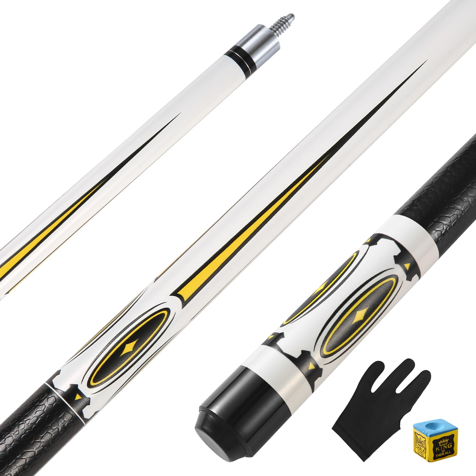 ASMPCUE 58 Inch Maple Pool Cue – 13mm Tip Professional Billiard Stick