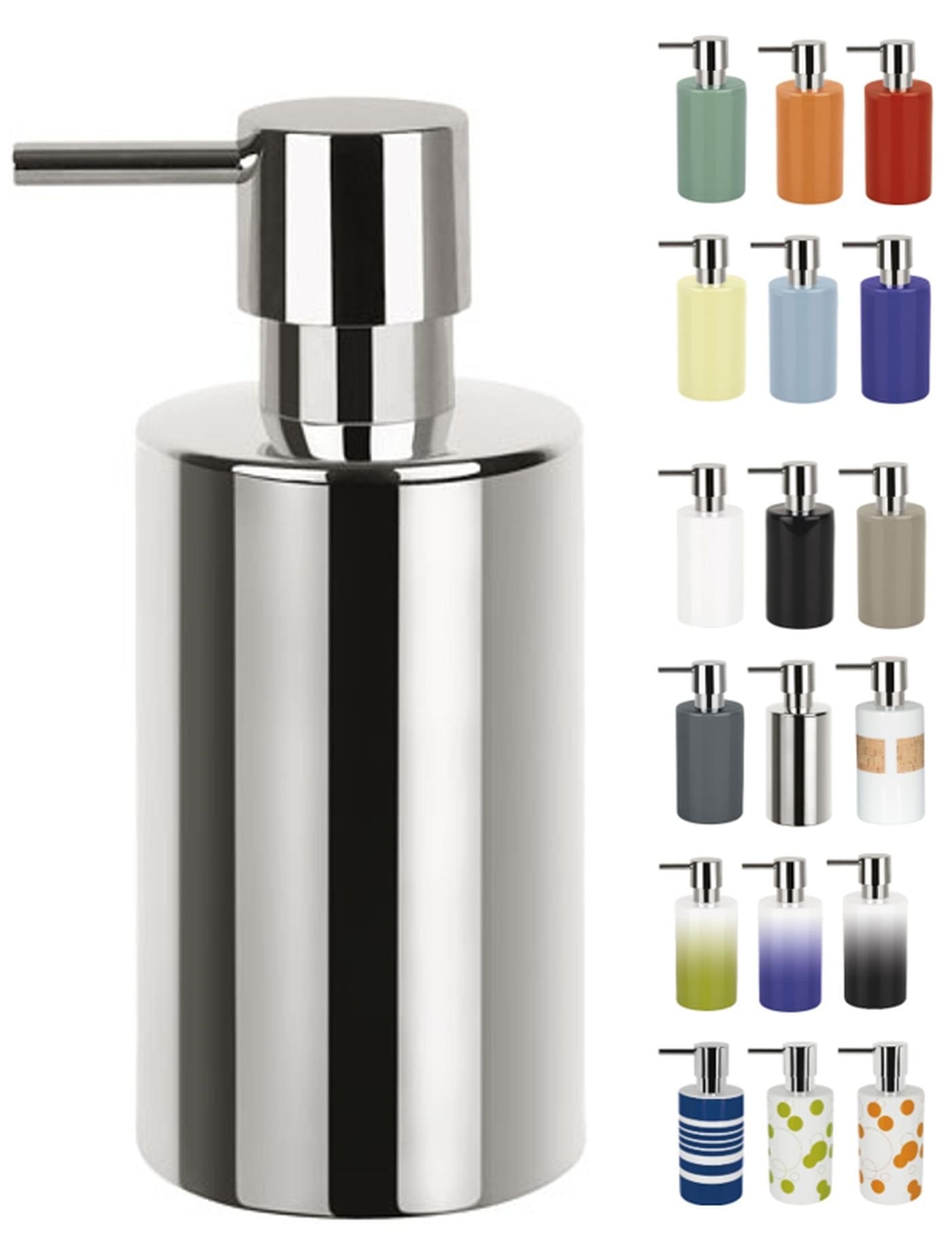 Spirella Tube Seifenspender aus Porzellan – Silber, 300 ml Kapazität