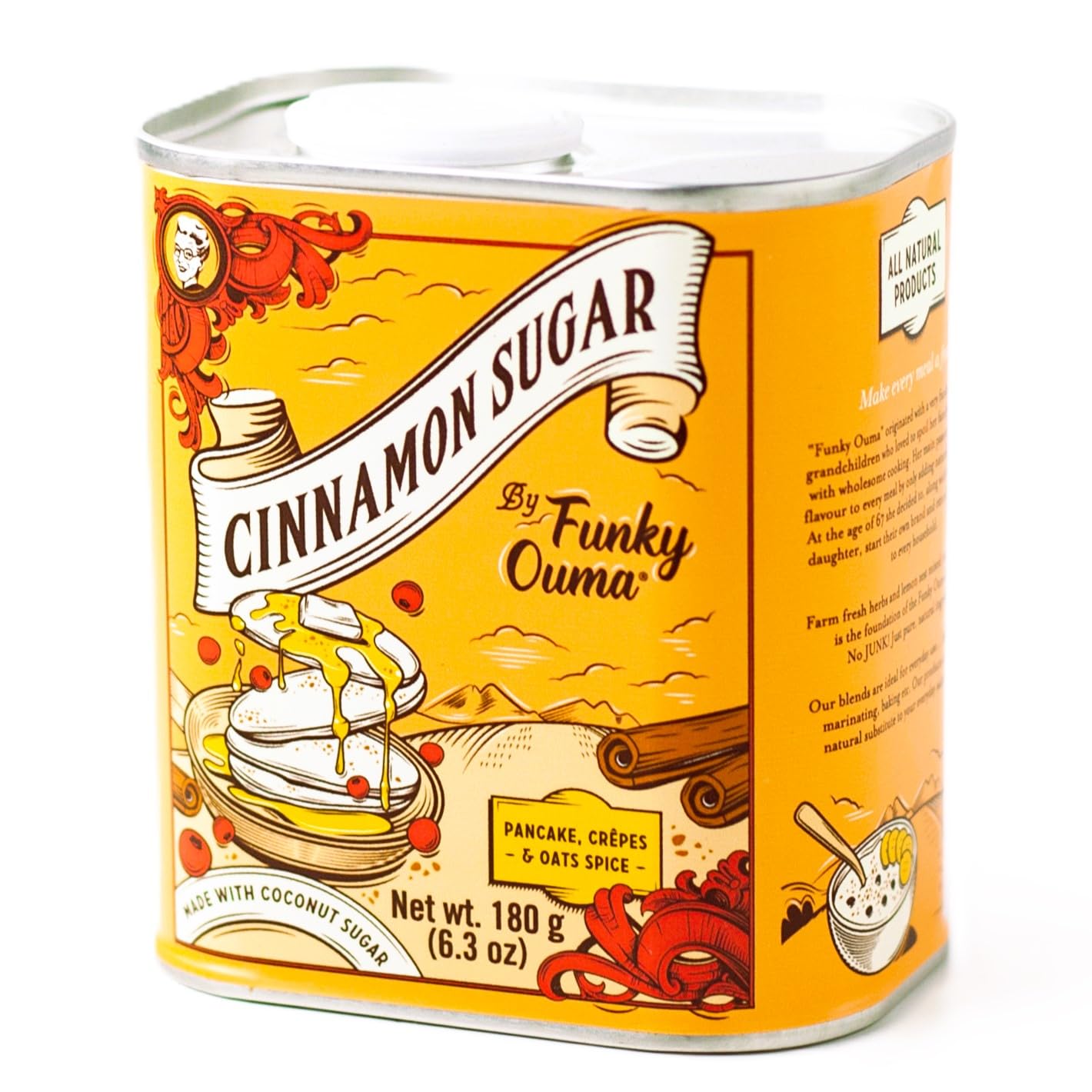 Funky Ouma Cinnamon Sugar 180g | All-Natural Coconut Sugar Seasoning