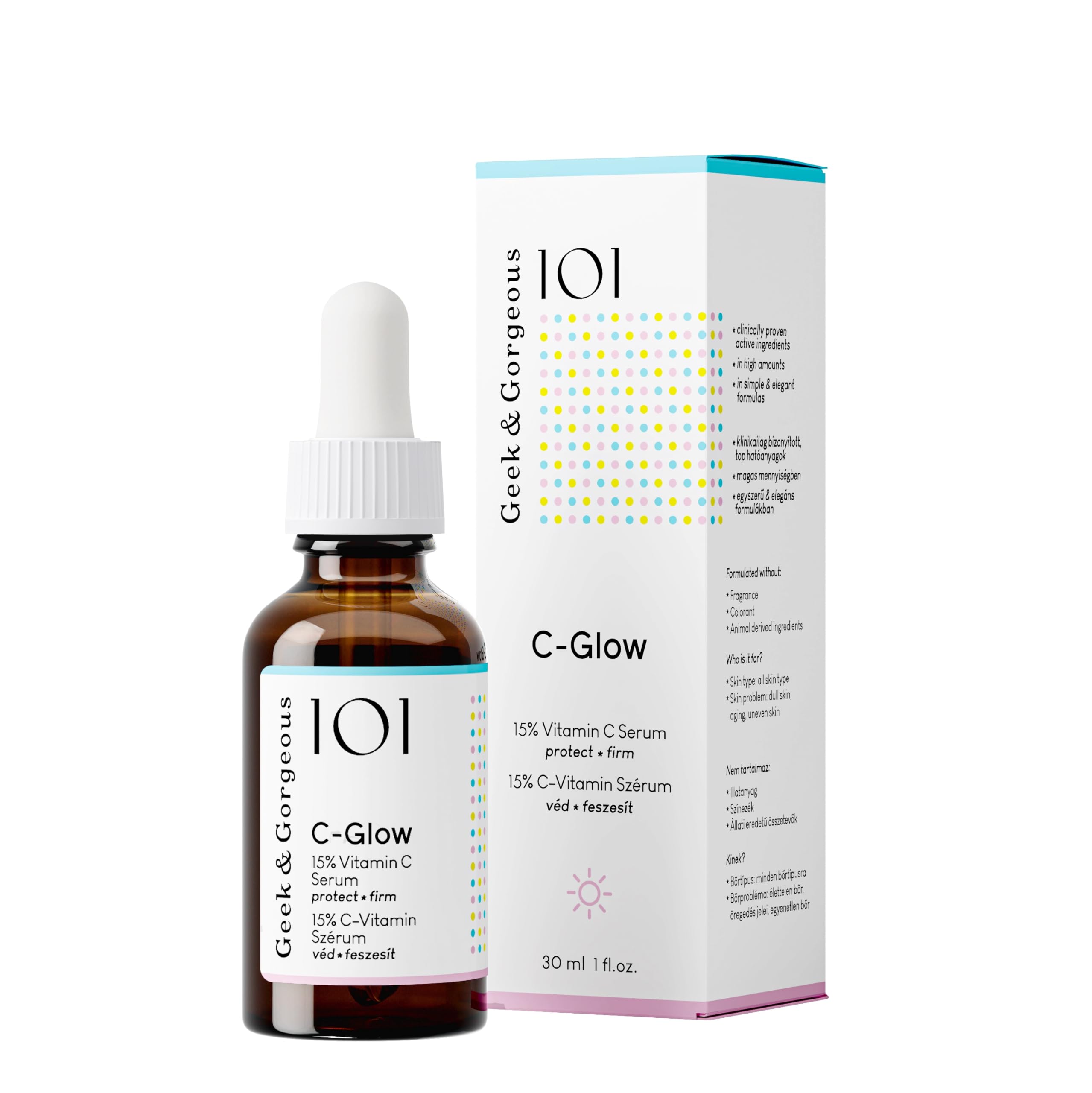 Geek & Gorgeous 101 C-Glow | 15% Vitamin C Serum with Ferulic Acid