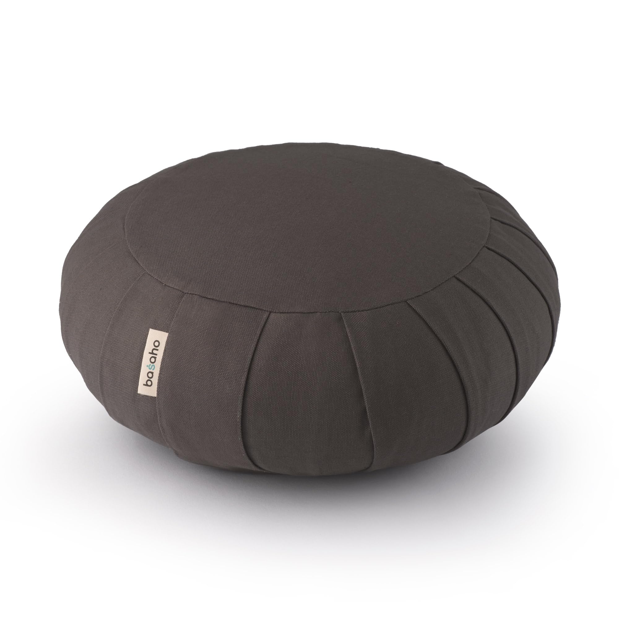 basaho Zafu Meditation Cushion | Organic Cotton Buckwheat - Stone
