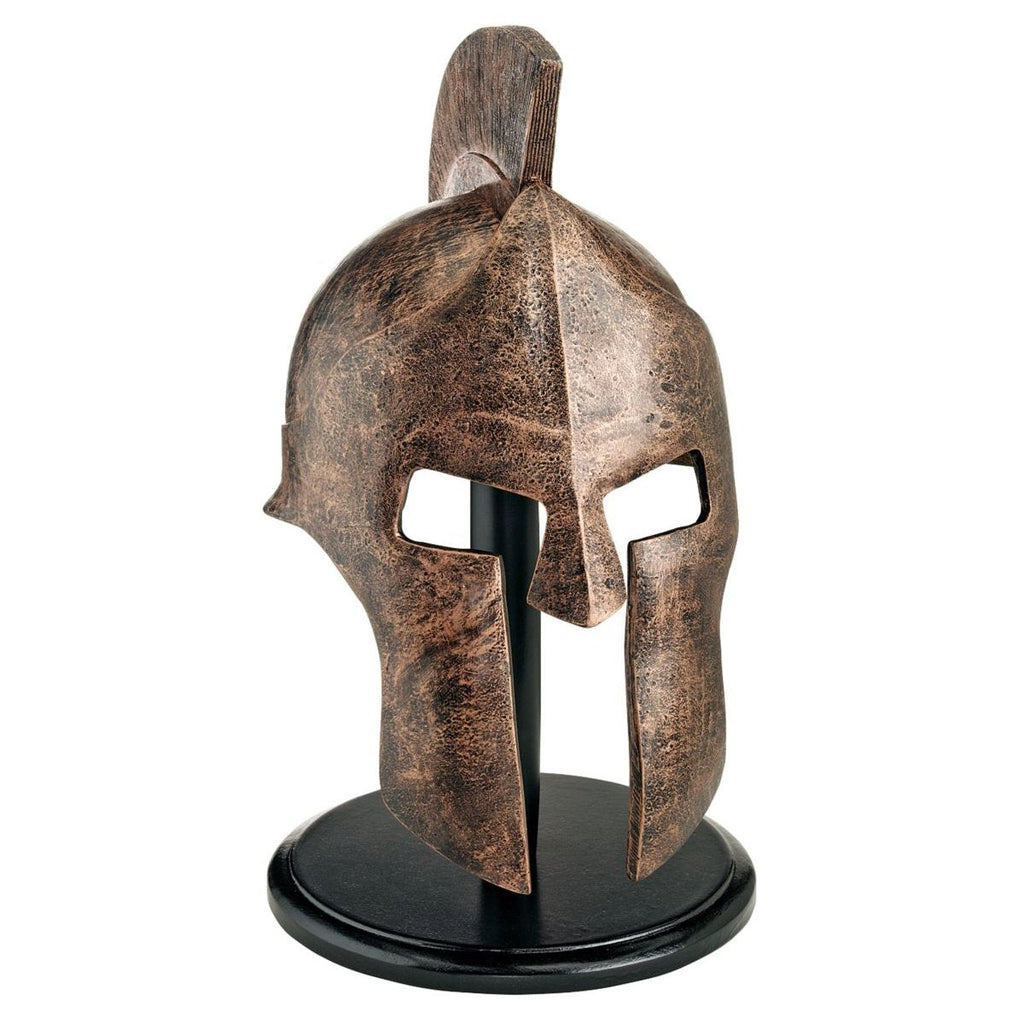 Design Toscano Spartan Warrior Helmet Statue - 16 Inch Silver Replica