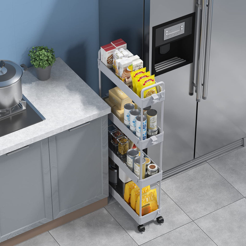 SOLEJAZZ Storage Trolley Cart Slim Rolling Cart Mobile Storage Shelving - image 3