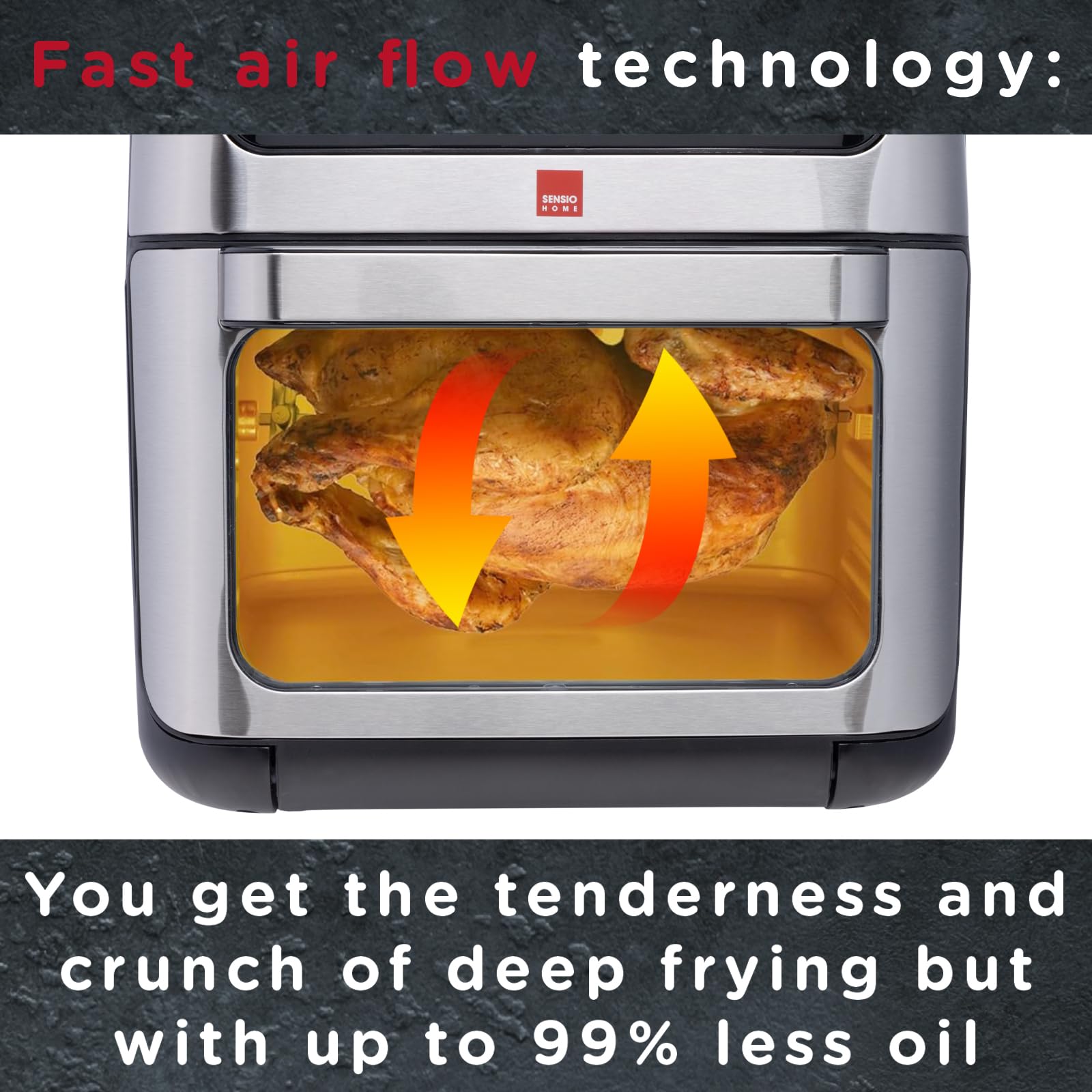Sensio Home 12L Air Fryer Oven | 10-in-1 Digital Rotisserie & Dehydrator
