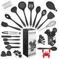Nestblend 38-Piece Silicone Kitchen Utensils Set with Holder – Black