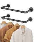 OROPY Set of 2 Wall Mounted Clothes Rail, 49cm Industrial Pipe Clothes Rack - image 1