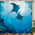 JOOCAR Ocean Shower Curtain – Waterproof Blue Sea Ray Fish Polyester