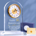 OkiyiD 50th Anniversary Quartz Clock | Golden Acrylic Desk Table Gift