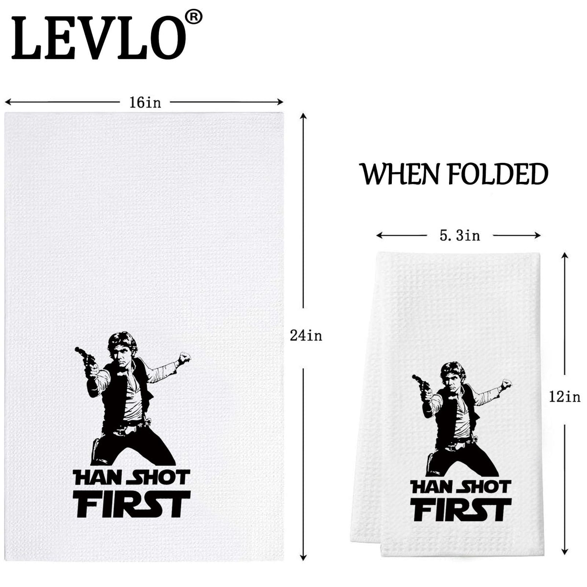 LEVLO Han Kitchen Towel Star Movie Fans Gift Han Shot First Tea Towel Han Merchandise Han Shot First Towel - image 2