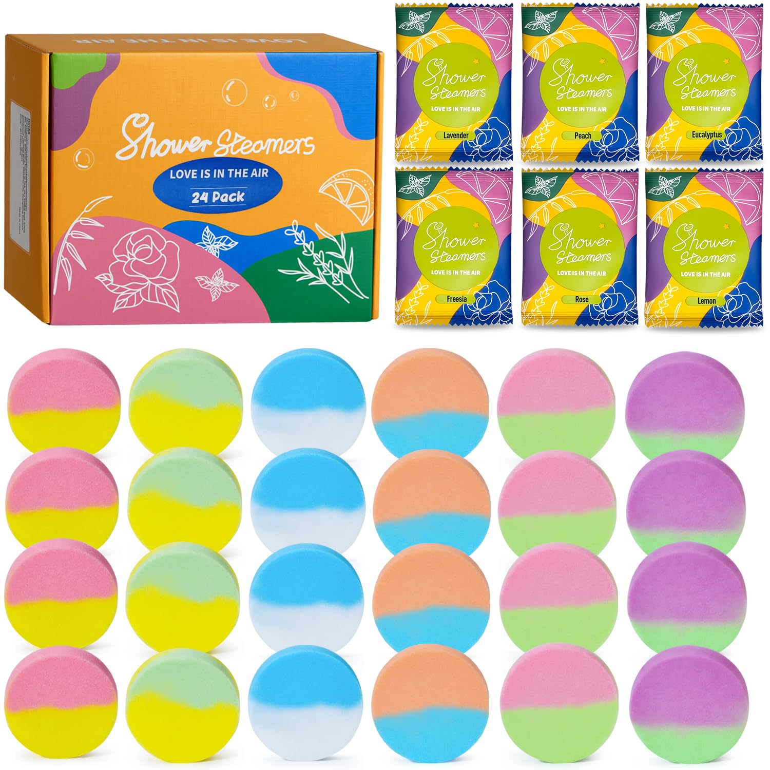 Jolof Store Shower Steamers - 24 Pack Aromatherapy Essential Oil Bombs