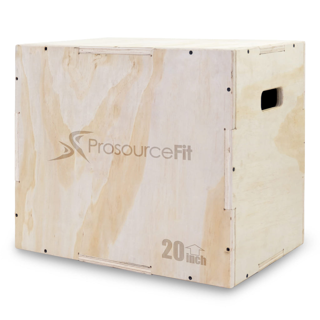 ProsourceFit 3-in-1 Wood Plyometric Jump Box | 24x20x16 Plyo Box