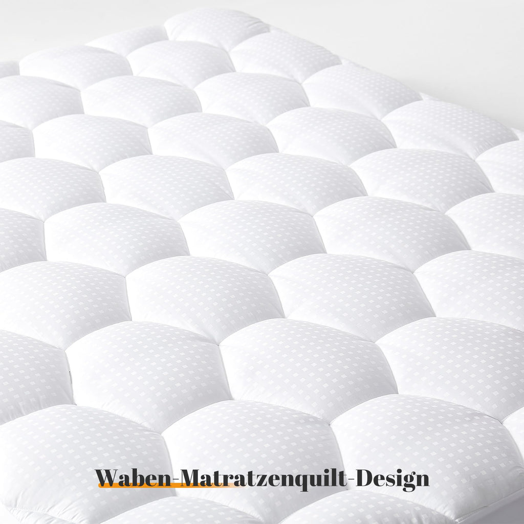Sonive Mattress Protector 90 x 200 cm, Quilted Mattress Protector with 38 cm Deep Pocket, Breathable Duvet, Grey
