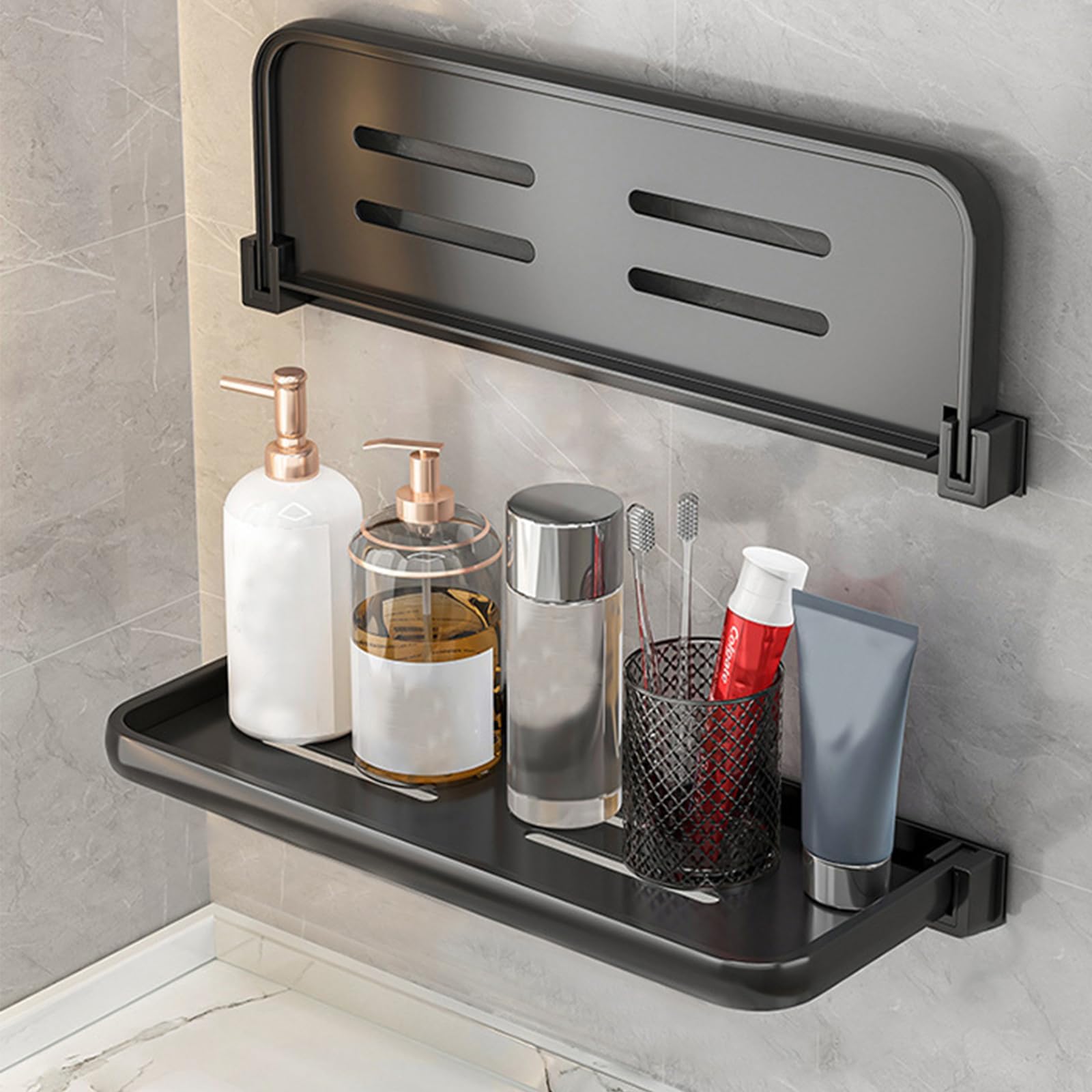 KARBAG Shower Caddy – Foldable Rustproof Aluminum Wall Mounted Shelf