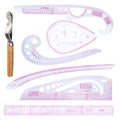 7-Piece French Metric Sewing Ruler Set for Pattern Design