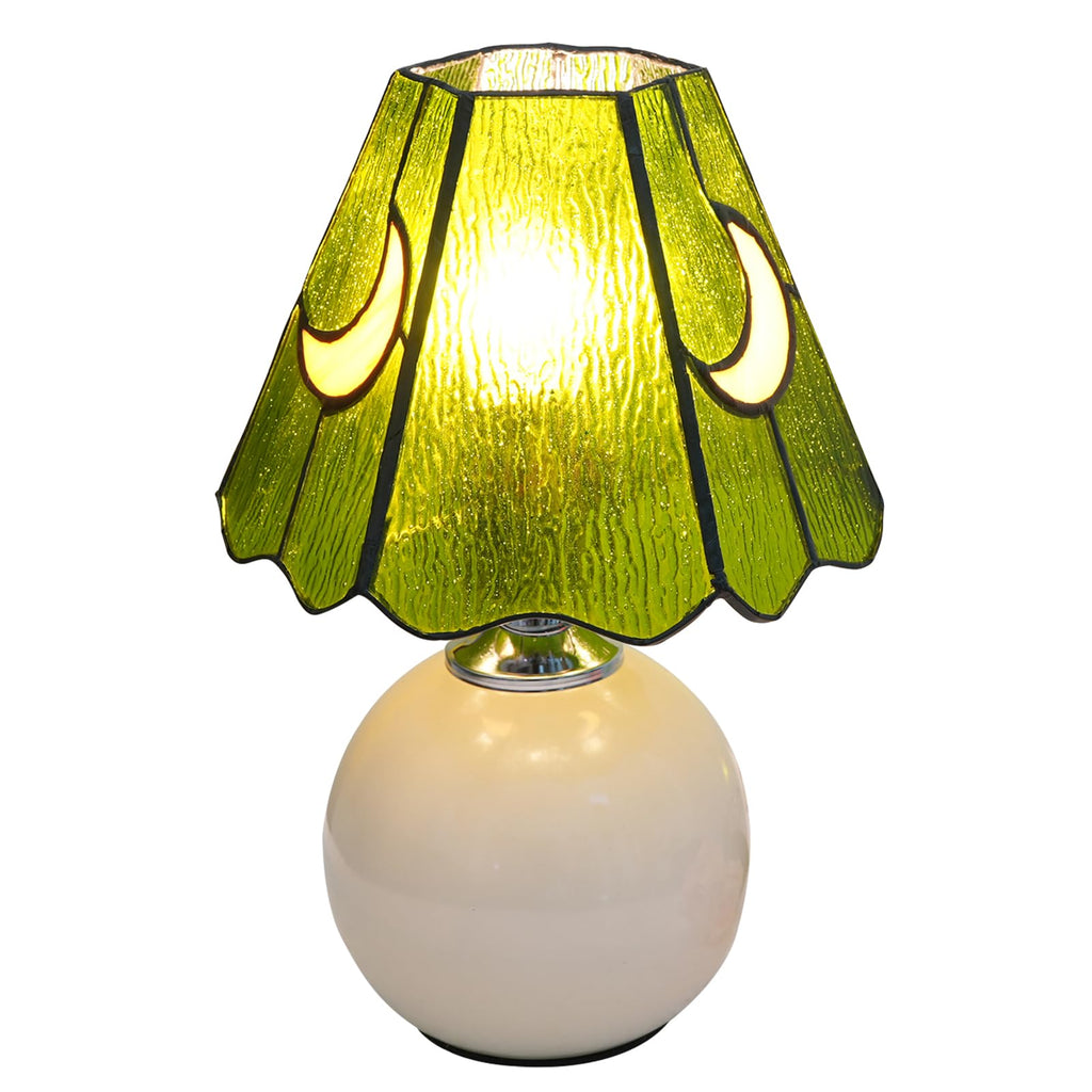 KIPHEPI Mushroom Lamp | Stained Glass Moon Nightstand Table Light