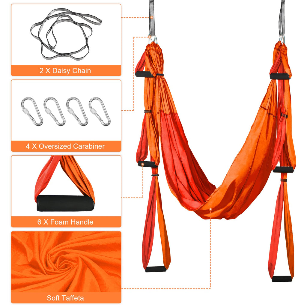 Leogreen Aerial Yoga Swing Set | 660lb Capacity Nylon Hammock Trapeze