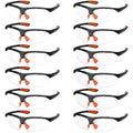 Kurtzy Safety Glasses (12 Pack) – Clear Wrap-Around PPE Goggles