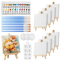 Obidodi 44-Piece Mini Canvas and Easel Set – Acrylic Painting Kit for Kids