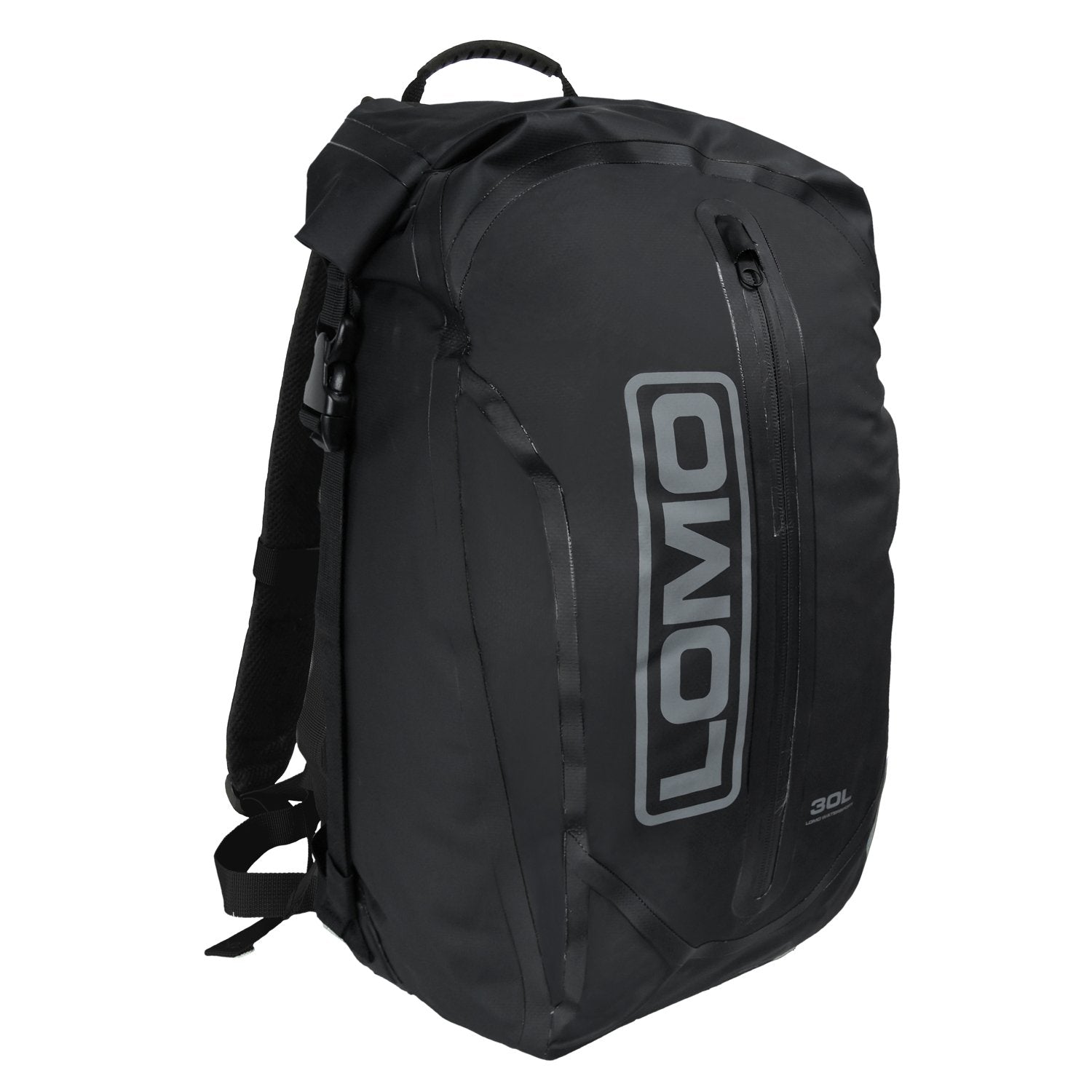 Lomo 30L Waterproof Dry Bag Rucksack – Black Roll Top PVC Daysack