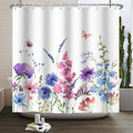 Floral Botanical Shower Curtain | Waterproof Polyester, 152x183cm