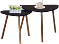 Etnic Art Set of 2 White Scandinavian Nesting Coffee Tables | MDF Wood