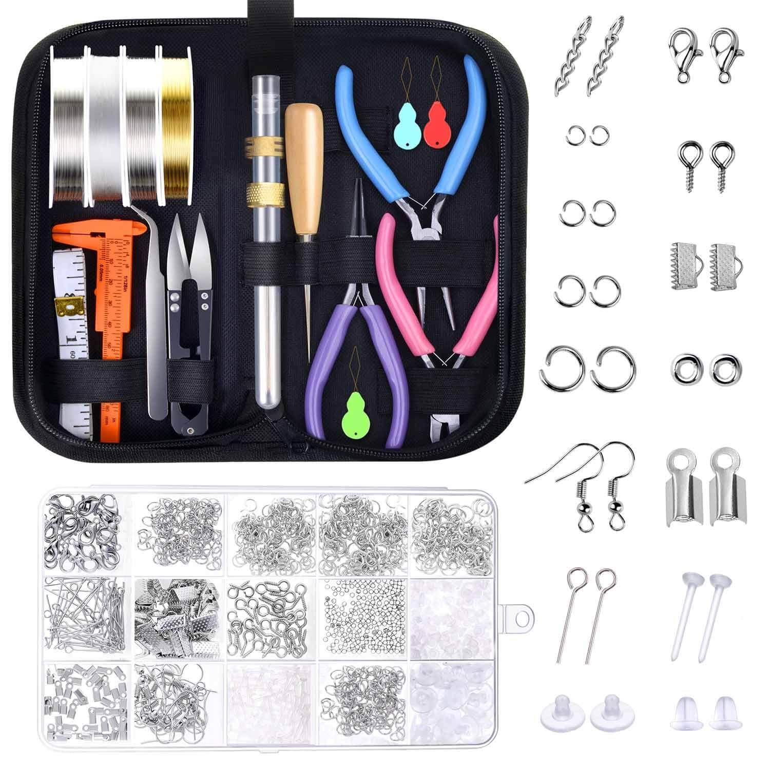 Anezus Jewelry Making Kit – 1070pc Tool Set with Pliers, Wire & Findings